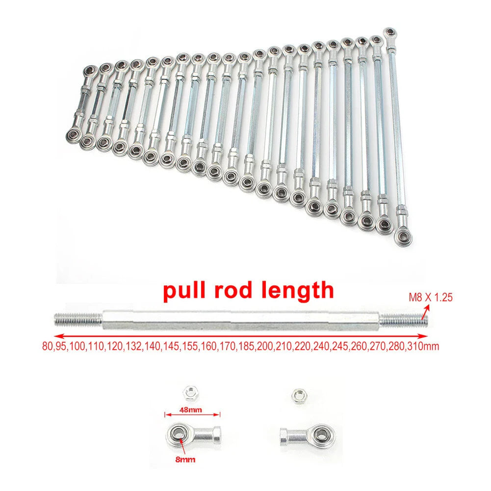 140mm M8 Ball Joiner Bolt Tie Rod for ATV Go Kart Buggy Quad Dirt Pit Bike