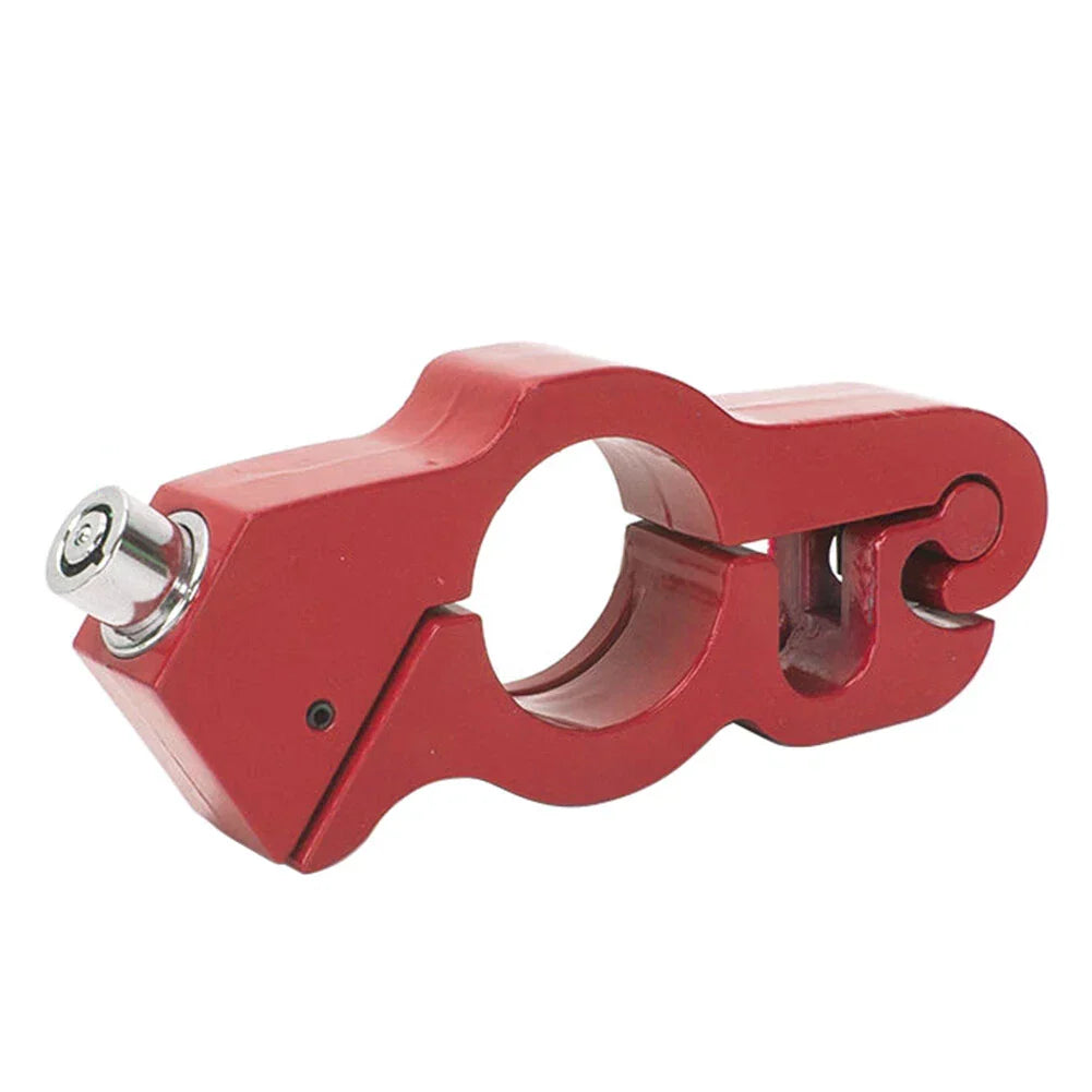 Red Motor Handlebar Grip Lock Anti-Theft Throttle Clutch Brake Lock