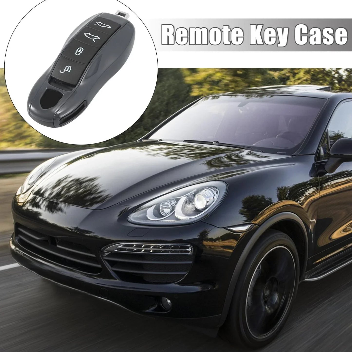 Gray Car Remote Key Cover Case for Porsche Cayenne Panamera (2003-2023)
