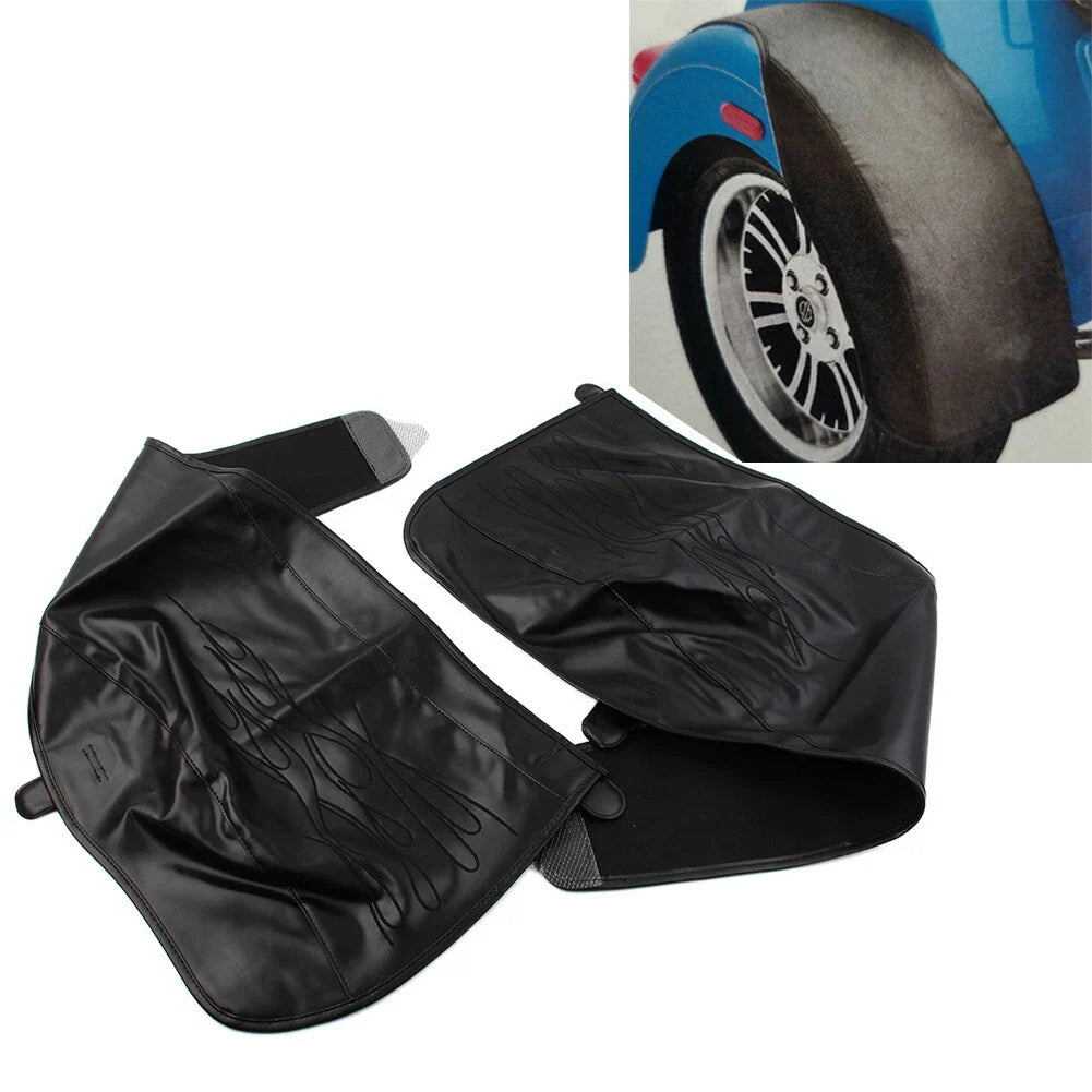 Black PU Leather Flame Rear Trike Fender Bra for Harley Tri Glide (2014-2023)