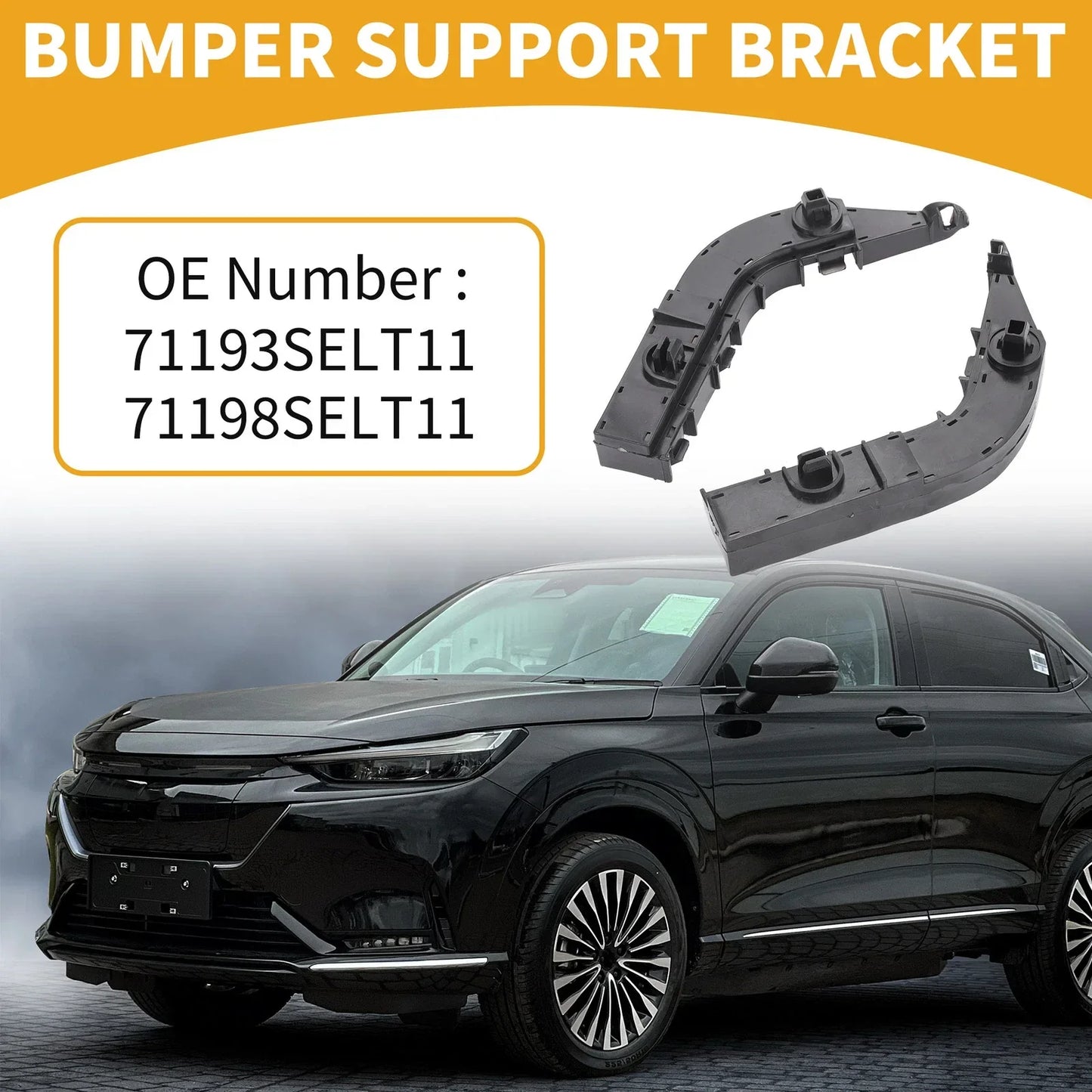 Front Bumper Support Bracket for Honda City (2005-2008) - 1 Pair Black