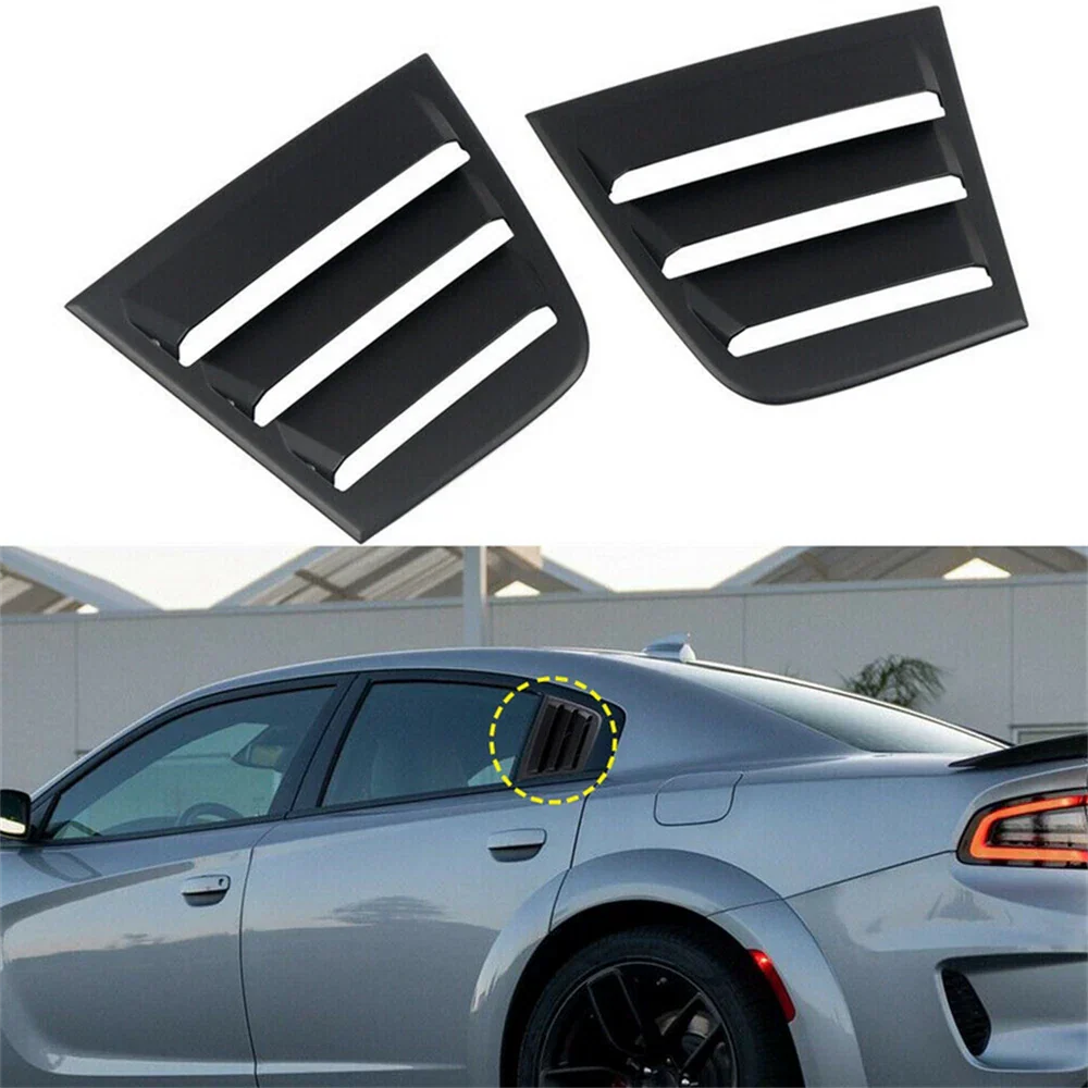 Glossy Black Side Window Vent Louver Covers for Dodge Charger (2011-2021)