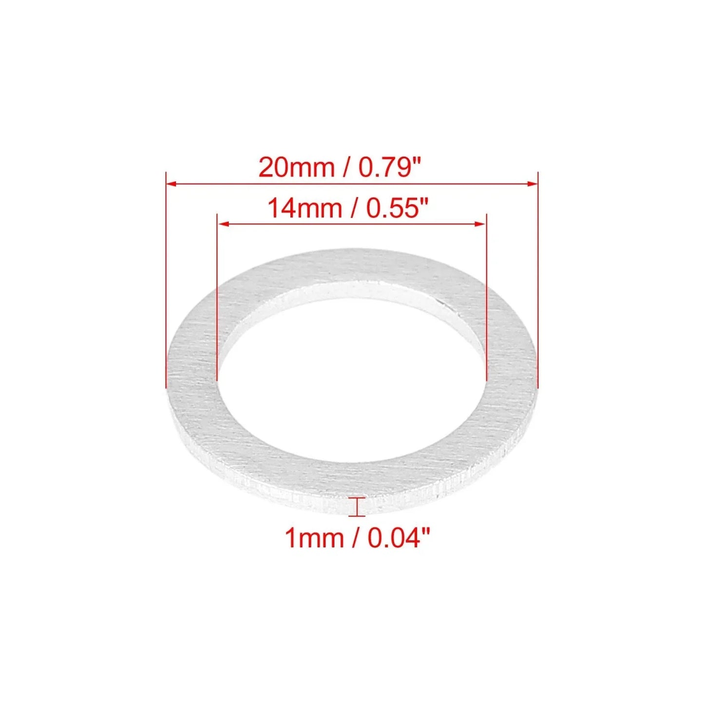 10 x M14 Silver Tone Oil Drain Plug Gaskets for Hyundai (21513-23001)