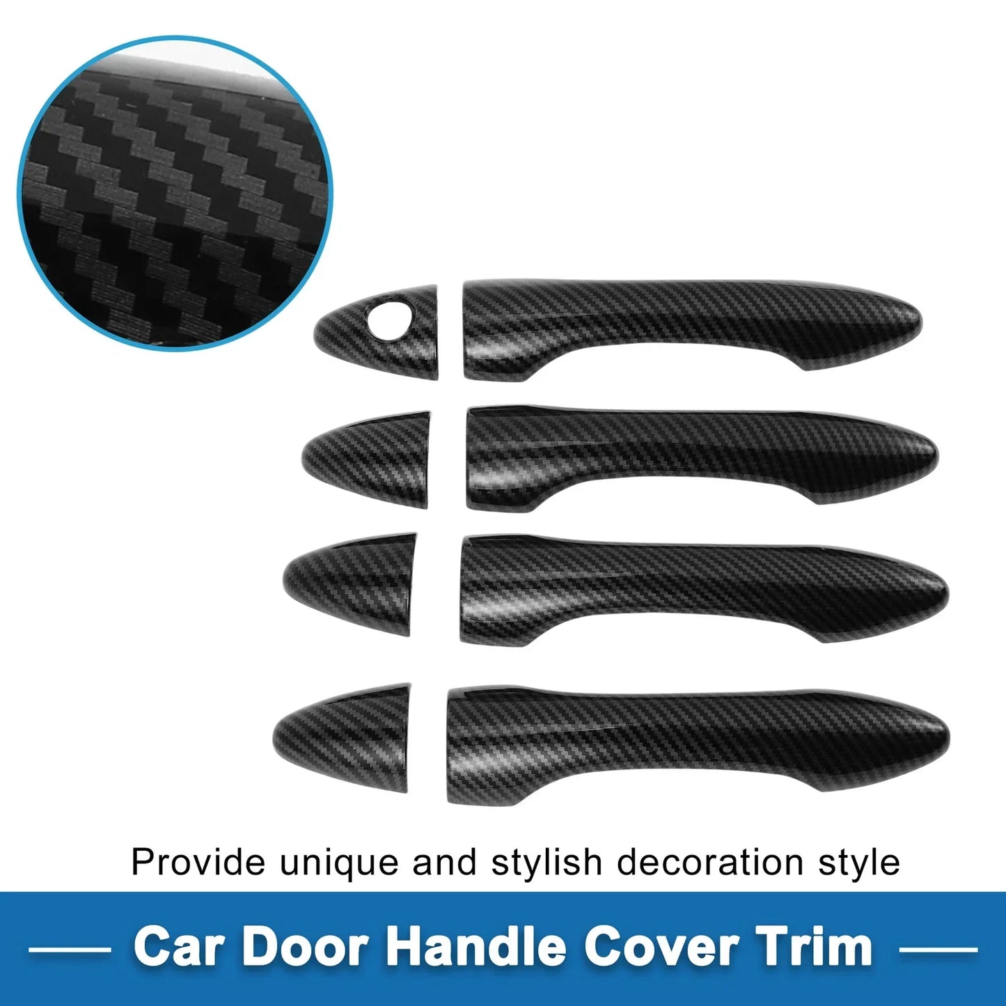 Door Handle Cover Trim for Hyundai IX35 Carbon Fiber Black (2010-2015)