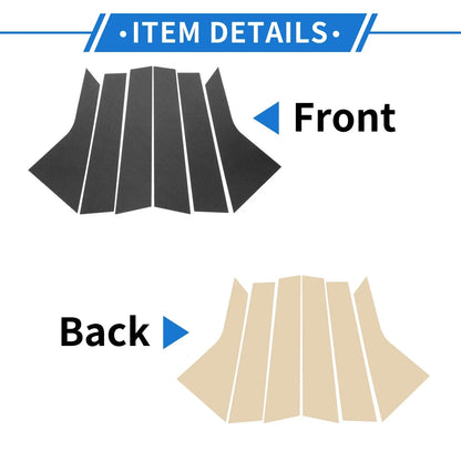6 Pcs Door Pillar Window Trim for Hyundai Elantra (2017-2023) Carbon Fiber