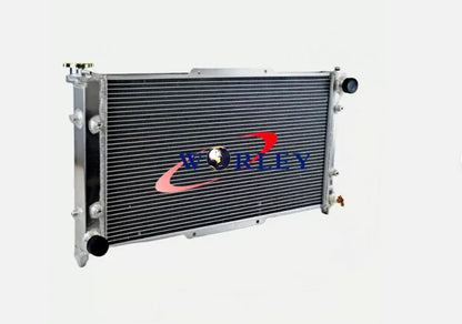 2Row Aluminum Radiator + Fan for Subaru Legacy Brighton GT LS H4 (95-99)