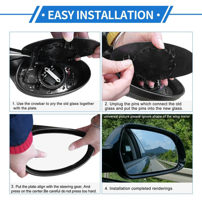Heated Driver Side Mirror Glass for Hyundai Bayon (2021-2024)