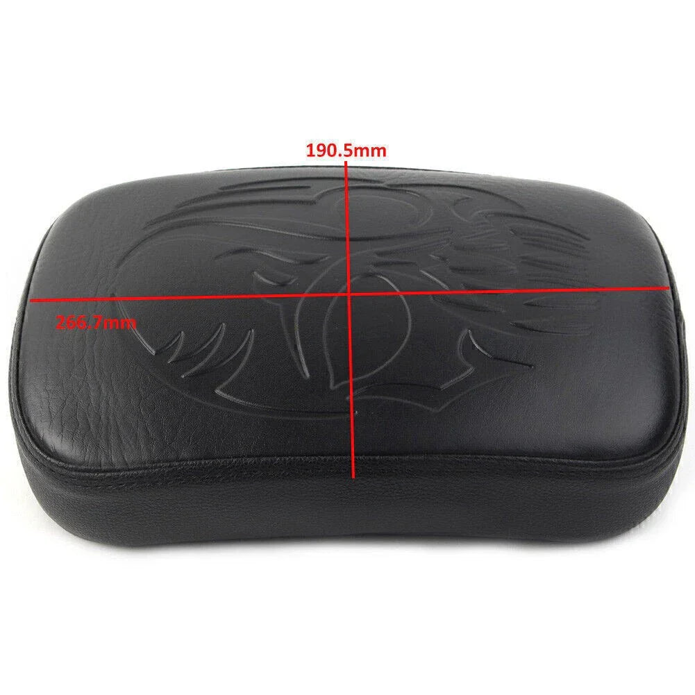 Black Rear Passenger Pillion Pad Seat for Harley Bobber Sportster