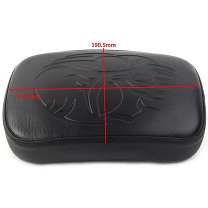Black Rear Passenger Pillion Pad Seat for Harley Bobber Sportster