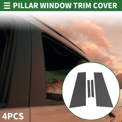 4 Pcs Door Pillar Window Trim for Mercedes CLS (2012-2014) Black Carbon Fiber