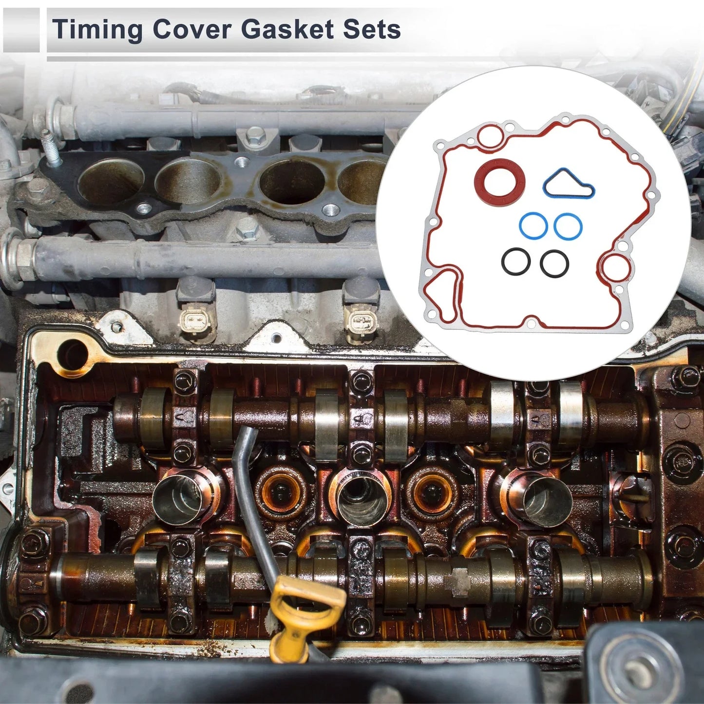 Timing Cover Gasket Set for Dodge 3.7L 4.7L Engine (2002-2010)