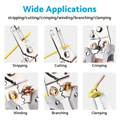 Multifunctional Wire Stripper Pliers Electric Cable Crimper Cutter Tool