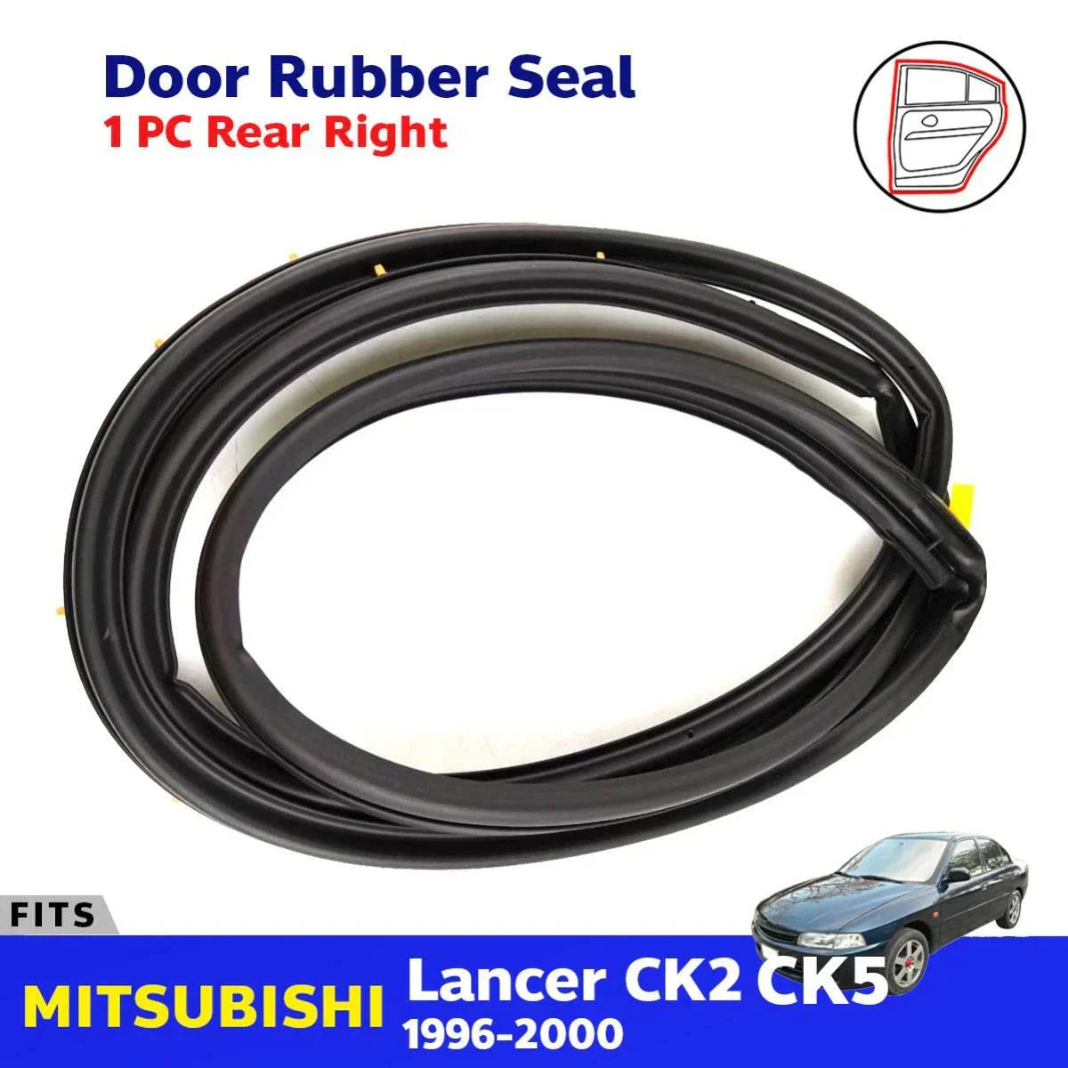 Door Rubber Weatherstrip Rear RH Fits Mitsubishi Lancer CK2 CK5 4D Sedan 1996-00