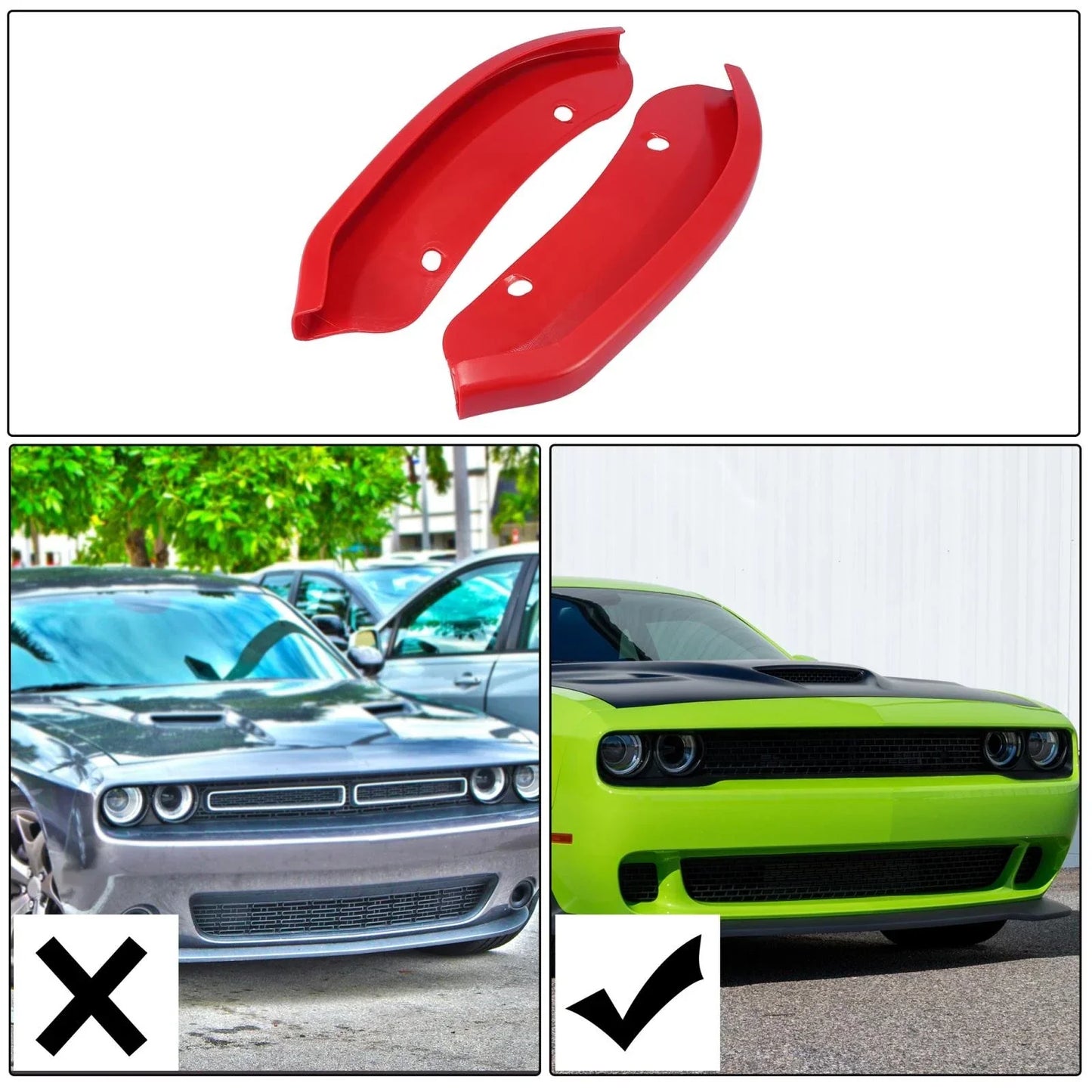 Car Front Bumper Lip Splitter Protector for Dodge Challenger Hellcat (2015-2021)