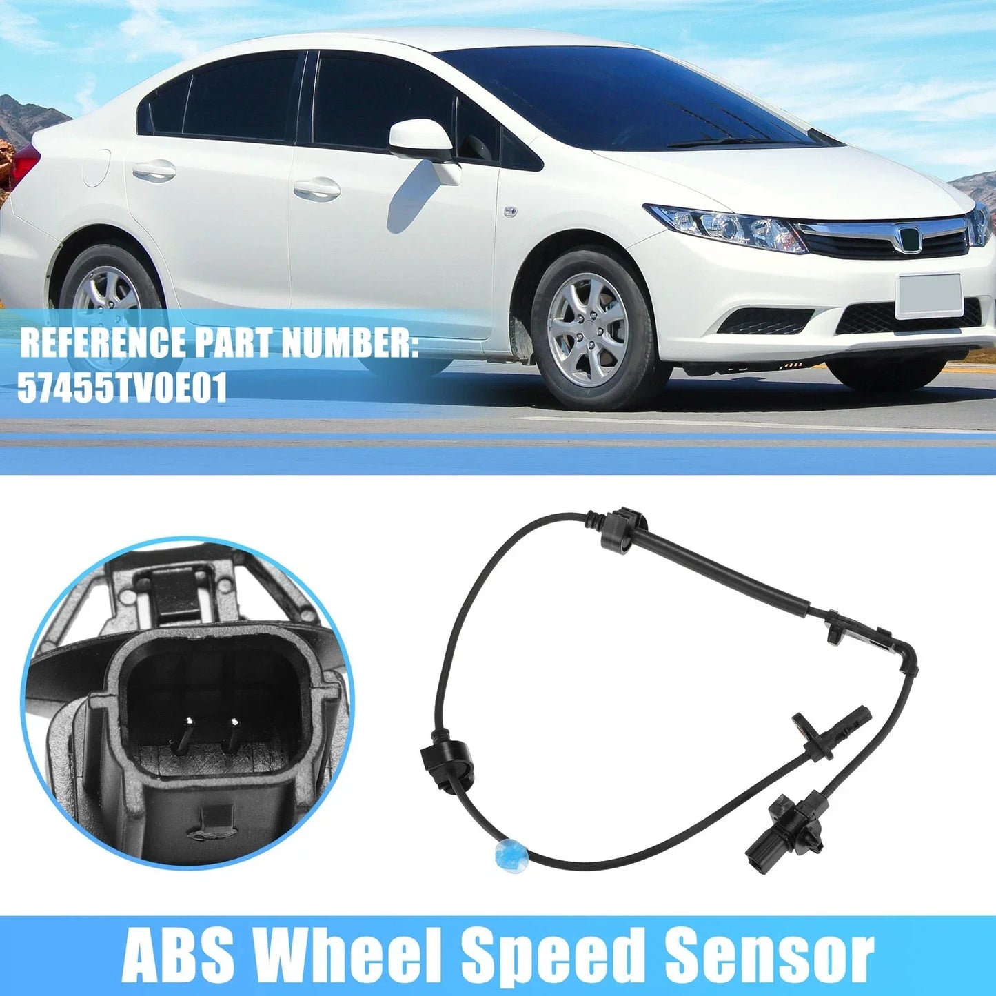 Front Left ABS Wheel Speed Sensor for Honda Civic (2012-2015)