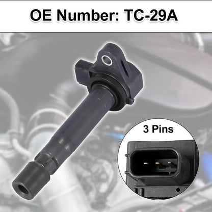 4 x Car Ignition Coils for Honda (TC-29A) - Durable Plastic & Metal Components