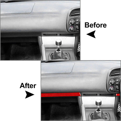 Red Front Center Console Dashboard Strip Cover Trim for Honda S2000 (2004-2009)