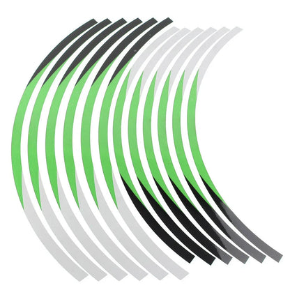 21" 19" Rim Stickers Wheel Stripes Decals Green for Kawasaki KX 250F (2004-2021)