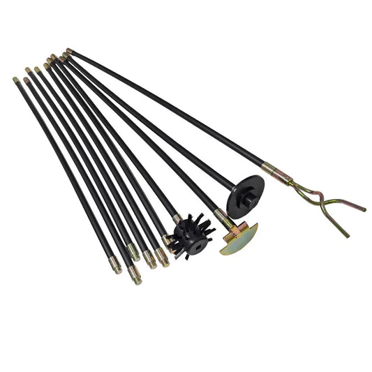 10 x 3ft Polypropylene Drain Rods Set with Brass Ferrules (14 pcs)