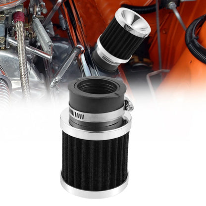 Universal Air Filter 28mm-48mm for Honda & Yamaha Motorcycles Silver Tone