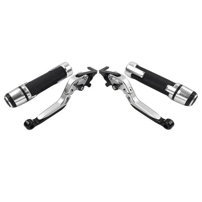 Silver Extendable Brake Clutch Lever Grips Set for Suzuki GSXR600/750 (2006-2019)