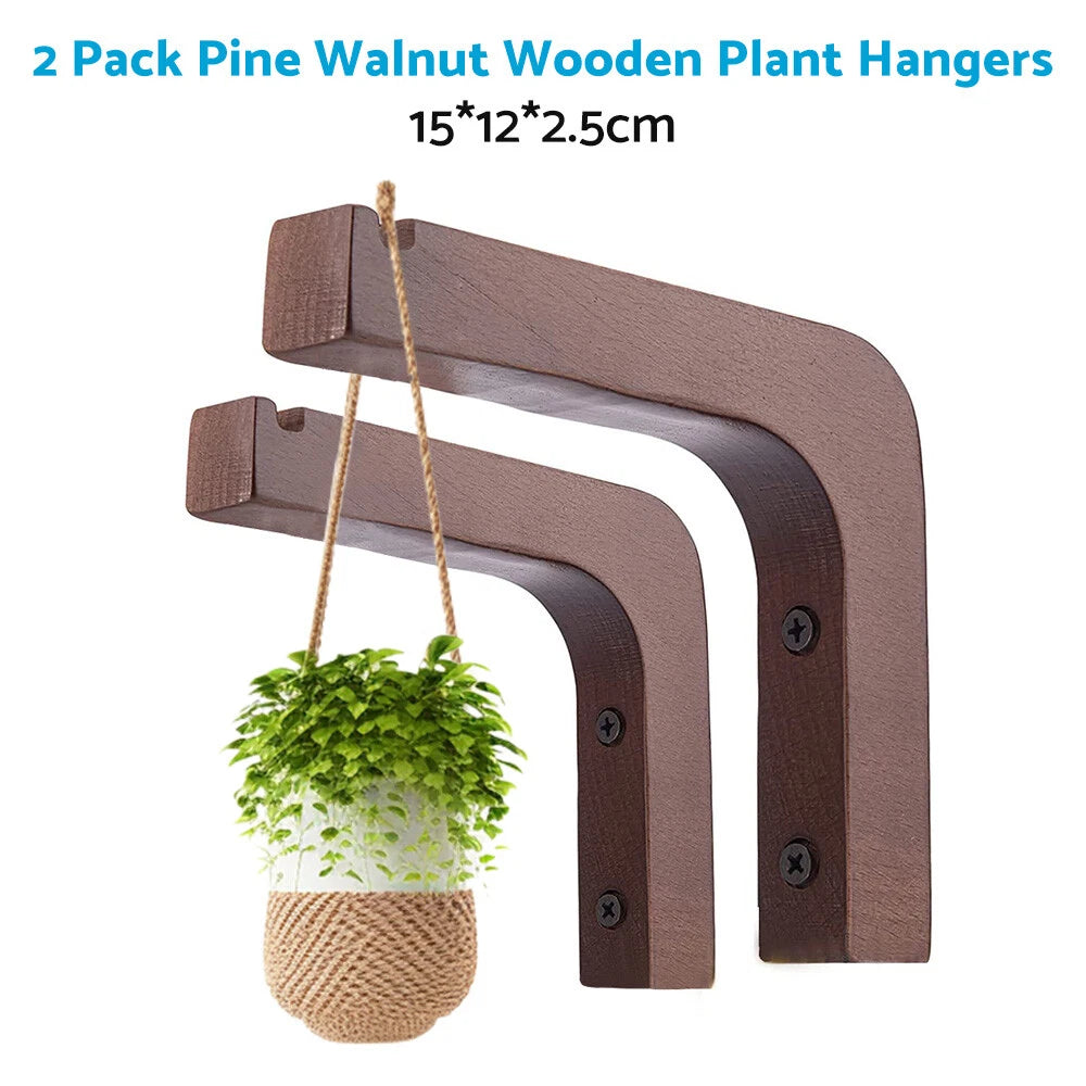 Wooden Plant Hanger Hook for Wall - Hanging Basket Flower Pot