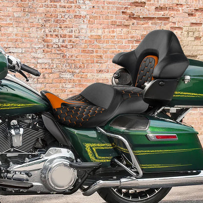 Driver Passenger Seat Backrest Pad for Harley Road Street Glide (2014-2023)
