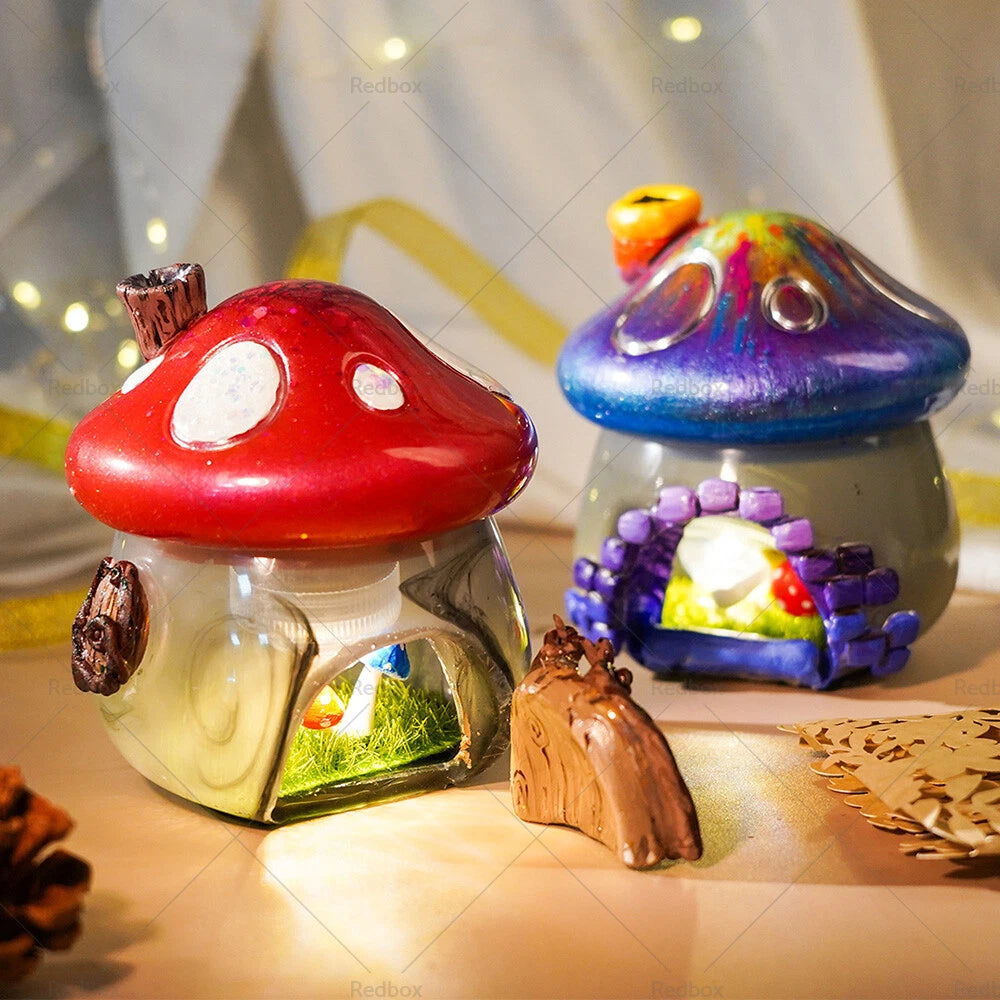 Mushroom Jars Silicone Epoxy Resin Mold for Candy Jewelry Storage