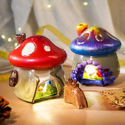 Mushroom Jars Silicone Epoxy Resin Mold for Candy Jewelry Storage
