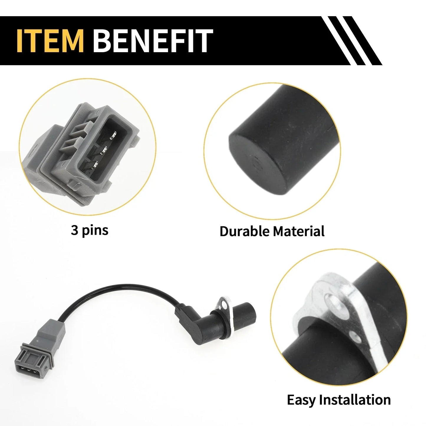 Crankshaft Position Sensor for CHEVROLET N300 (2010-2015) 1 x Black Gray
