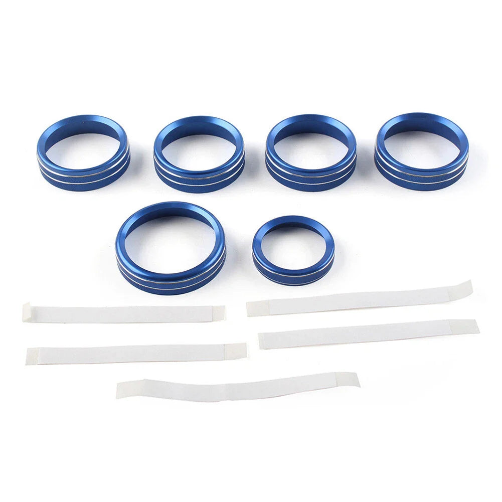 6x Air Conditioner Switch Knob Trim for Ford F150 XLT (2015-2020) Blue