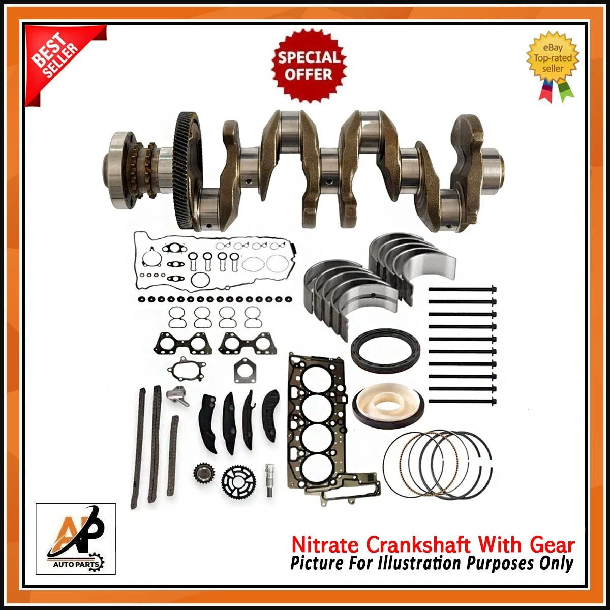 Engine Rebuild Kit Crankshaft Gear Set for BMW N47 2.0L Diesel (2011–2019)