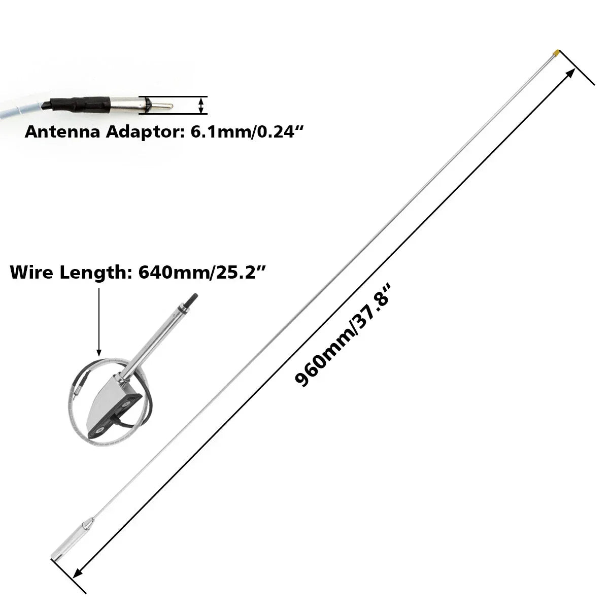Antenna Kit Folding Mount for Honda Goldwing GL1800 GL1500 (2001-2017)