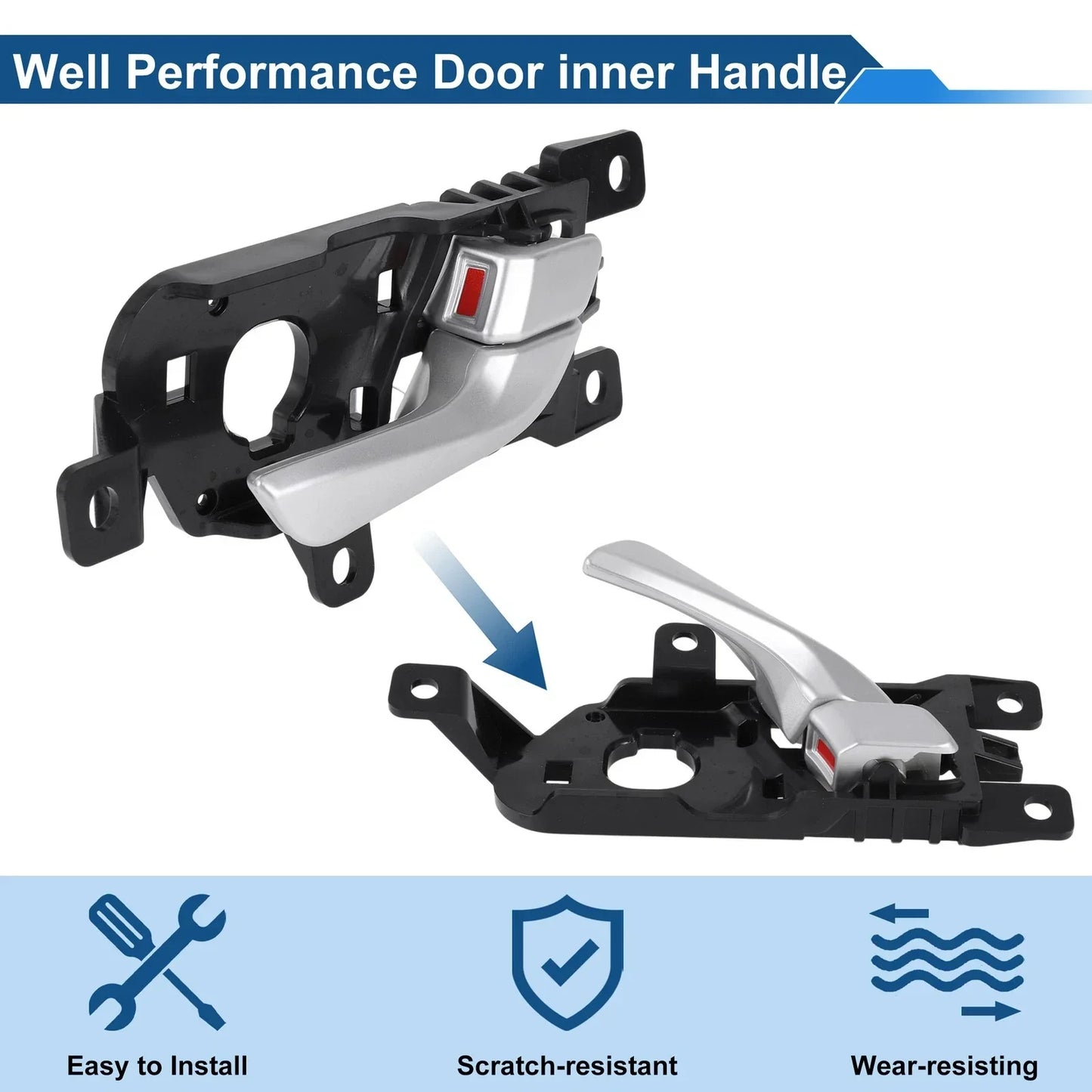 Rear Left Passenger Side Interior Door Handle for Hyundai Santa Fe (2013-2018)