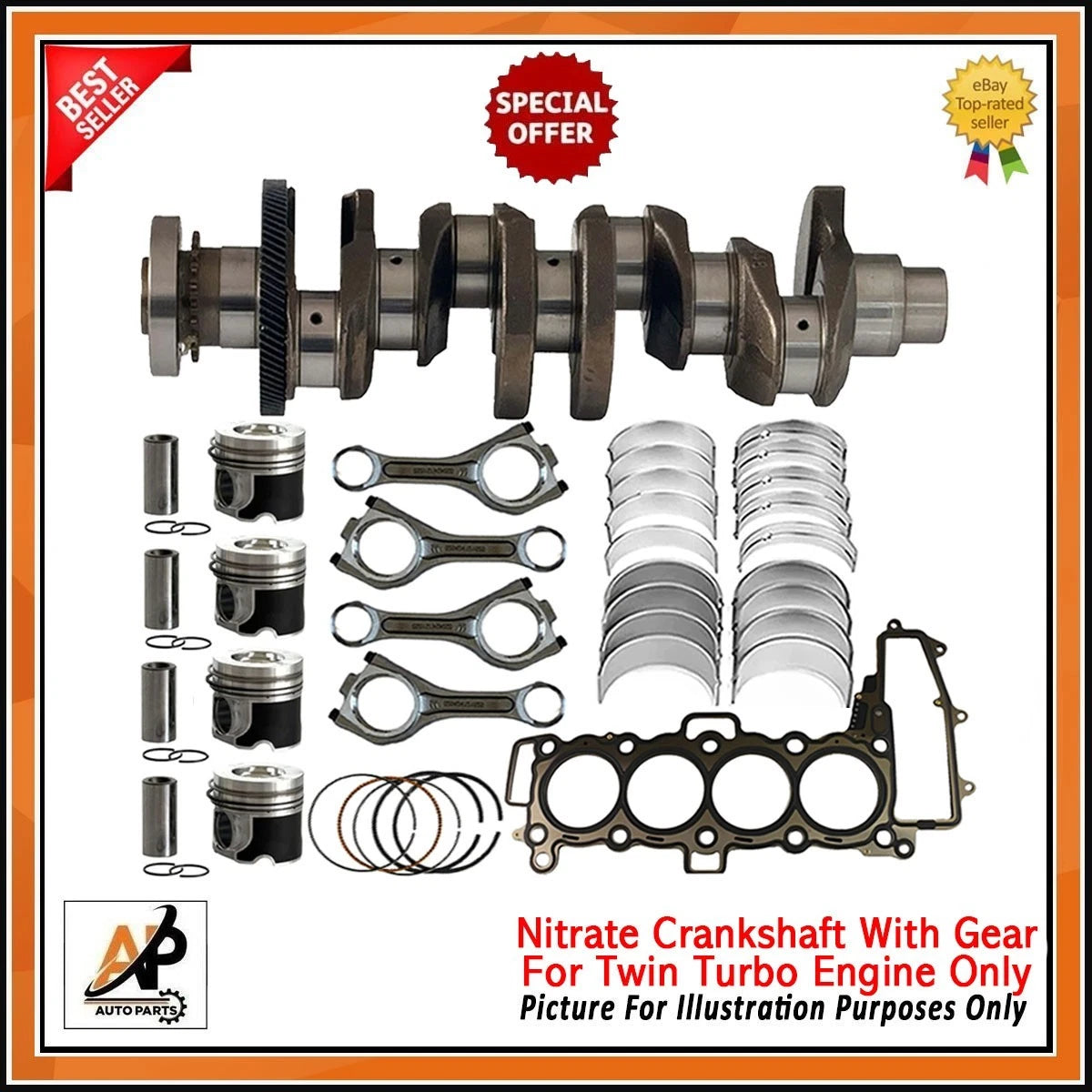 Crankshaft and Engine Rebuild Kit Replacement for Land Rover Jaguar 2.0 Diesel (2010–2019)