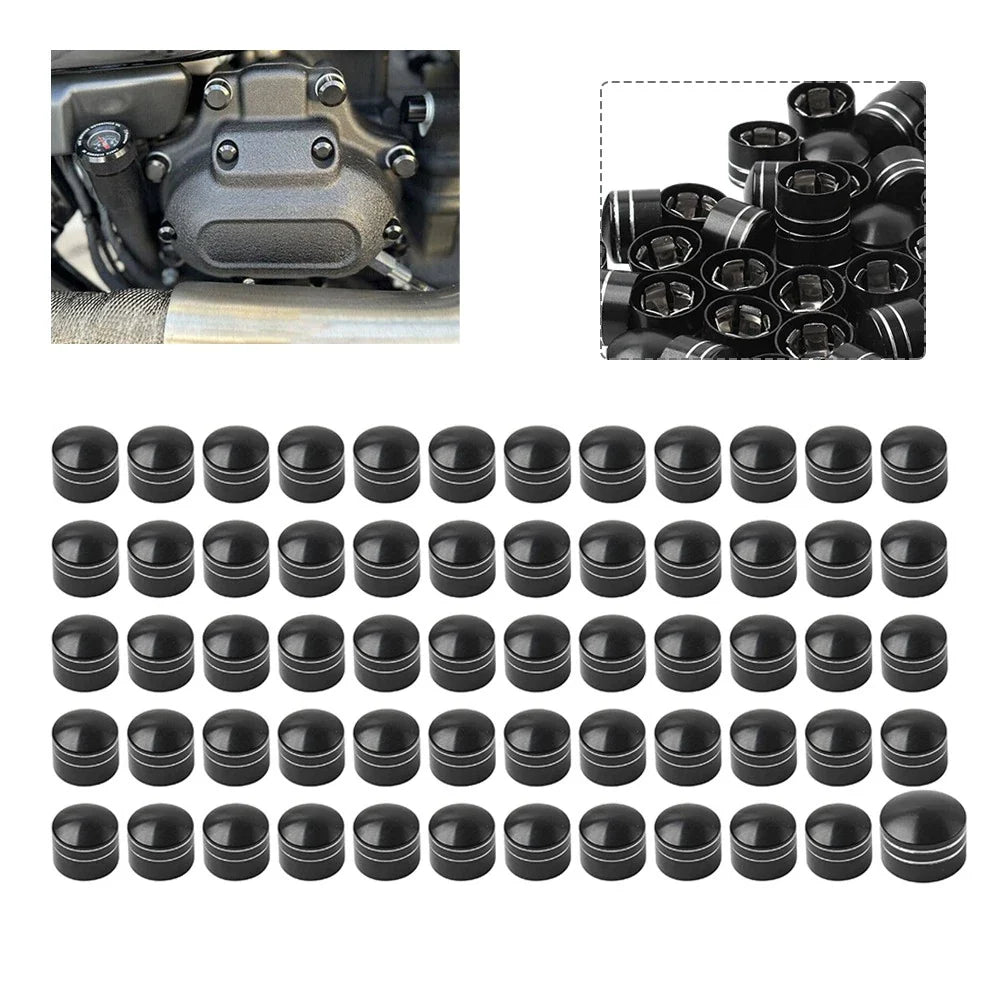 60X Engine Screw Cap Bolt Covers for Harley Touring Road Street Glide Softail