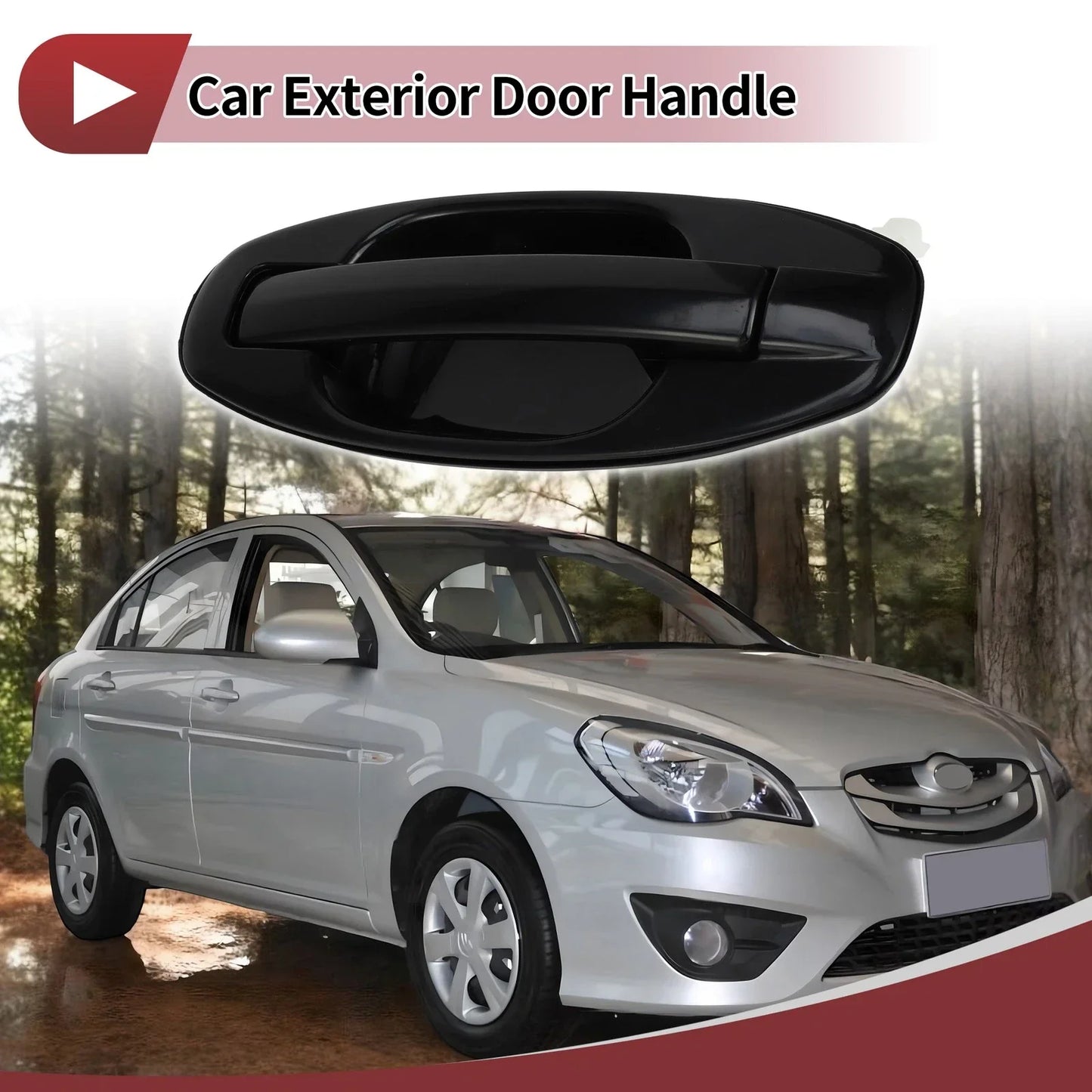 Exterior Door Handle for Hyundai Santa Fe Rear Left (2013-2018) Black