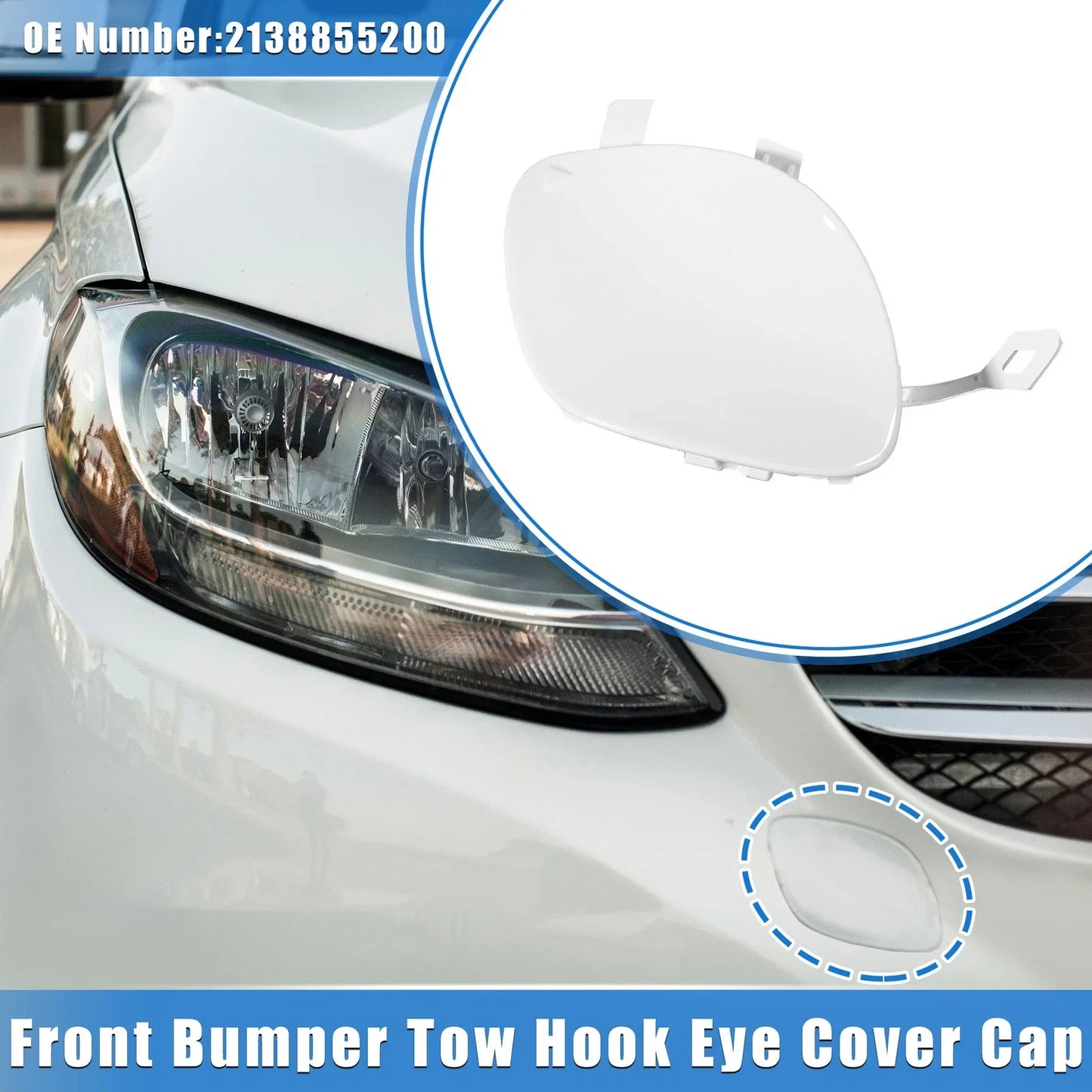 Front Bumper Tow Hook Eye Hole Cover for Mercedes-Benz E450 (2019-2020)
