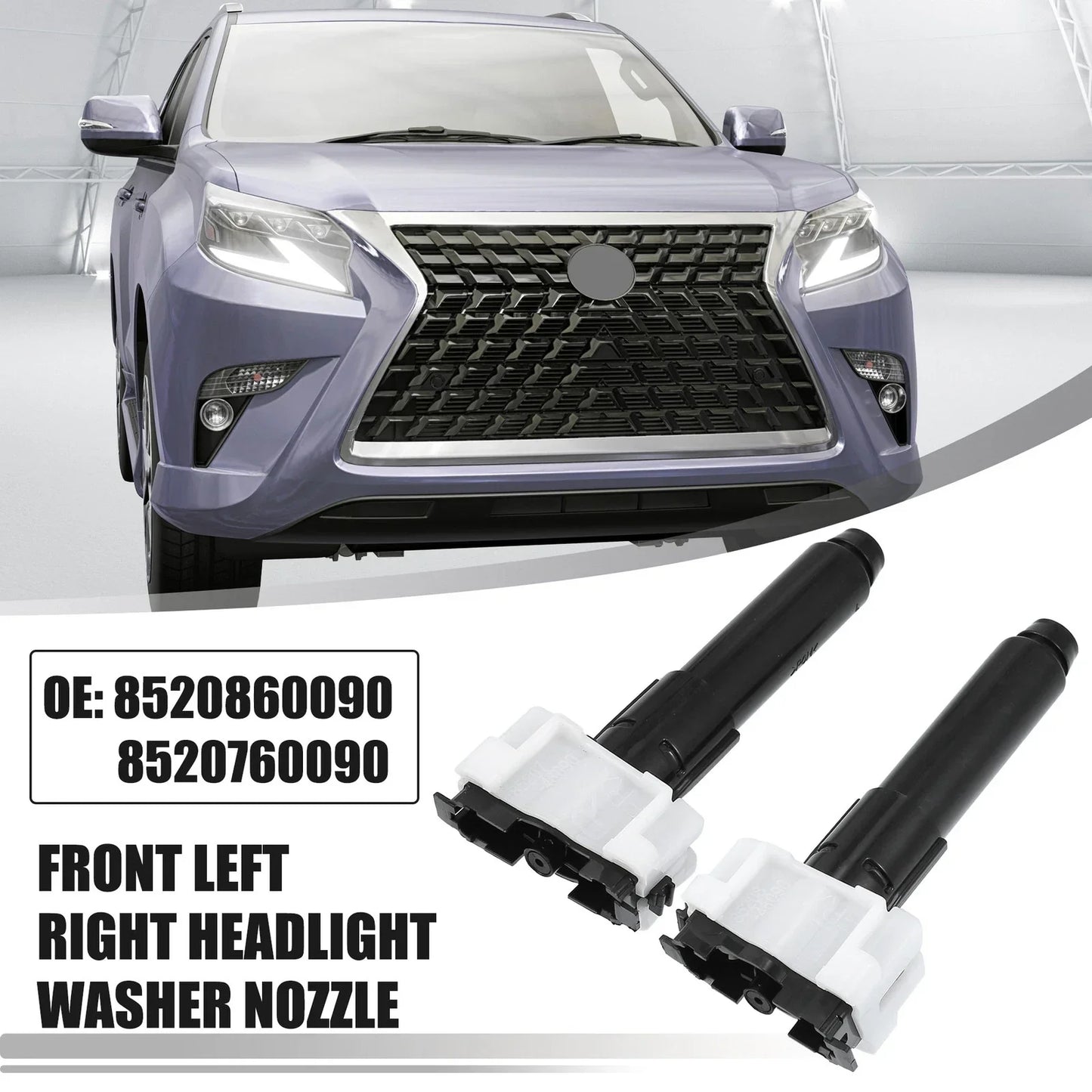 Front Left Right Headlight Washer Nozzles for Lexus GX460 (2014-2017)