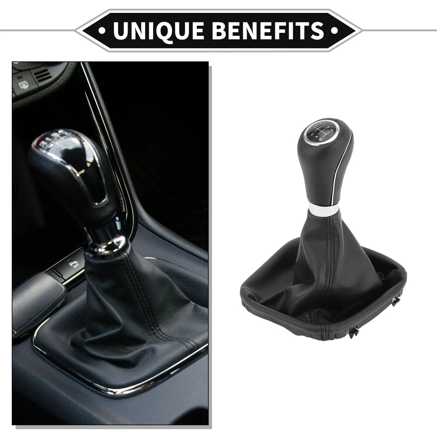 6 Speed Shift Knob & Boot Cover for Mercedes Benz W203 S203 (2004-2007)