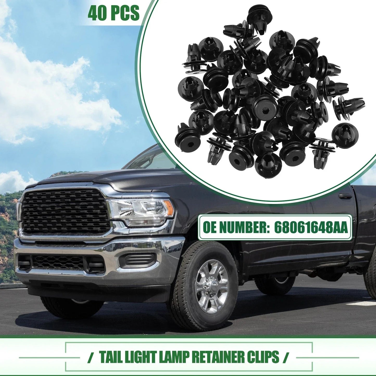 40 Pcs Tail Light Retainer Clips for Dodge Ram 1500 (2019-2023)