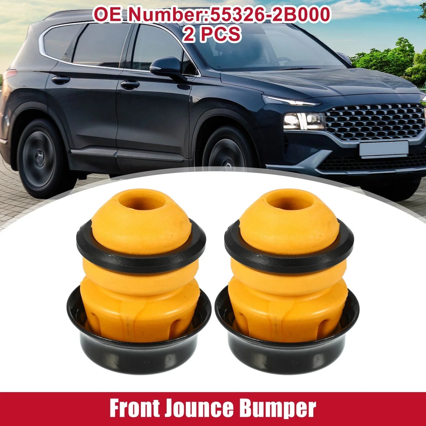 2 x No.55326-2B000 Rear Jounce Bumpers for Hyundai Santa Fe (2007-2012)