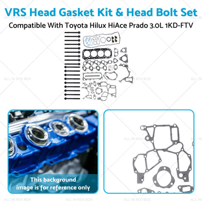 VRS Head Gasket & Bolt Set for Toyota Hilux HiAce Prado 3.0 1KD-FTV (2004-2023)