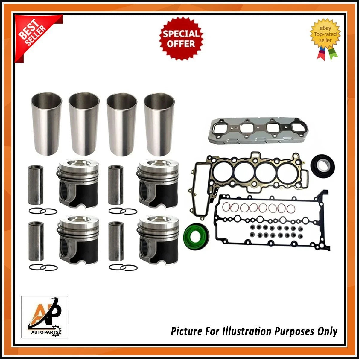 Engine Piston Set Heavy Duty with Rebuild Kit for Range Rover 204DTD (2015–2021)