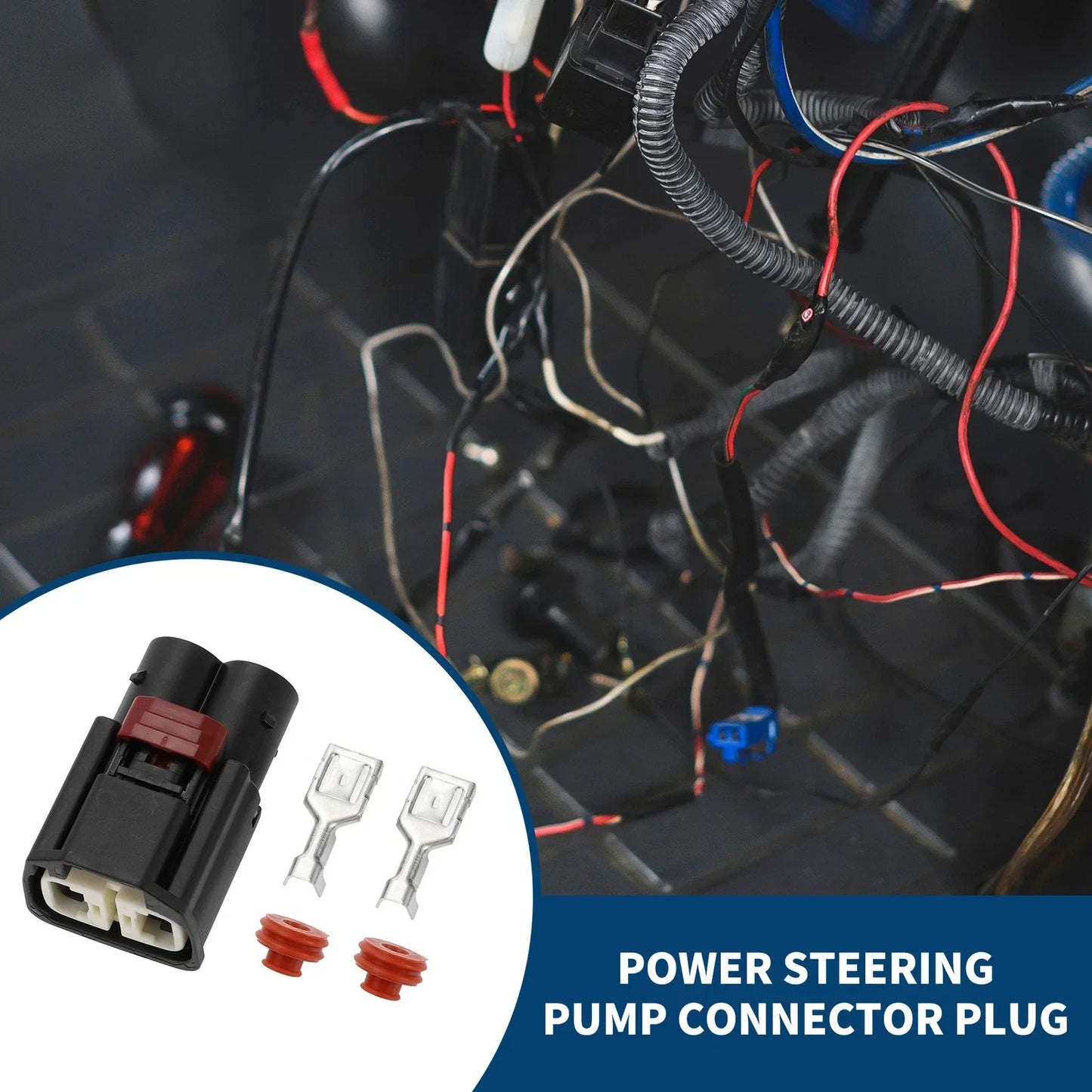 Power Steering Pump Connector Plug for Mercedes Benz  - 1 Set Black