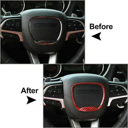 Black Steering Wheel Center Ring Cover Trim for Dodge Challenger Charger (2015-2019)