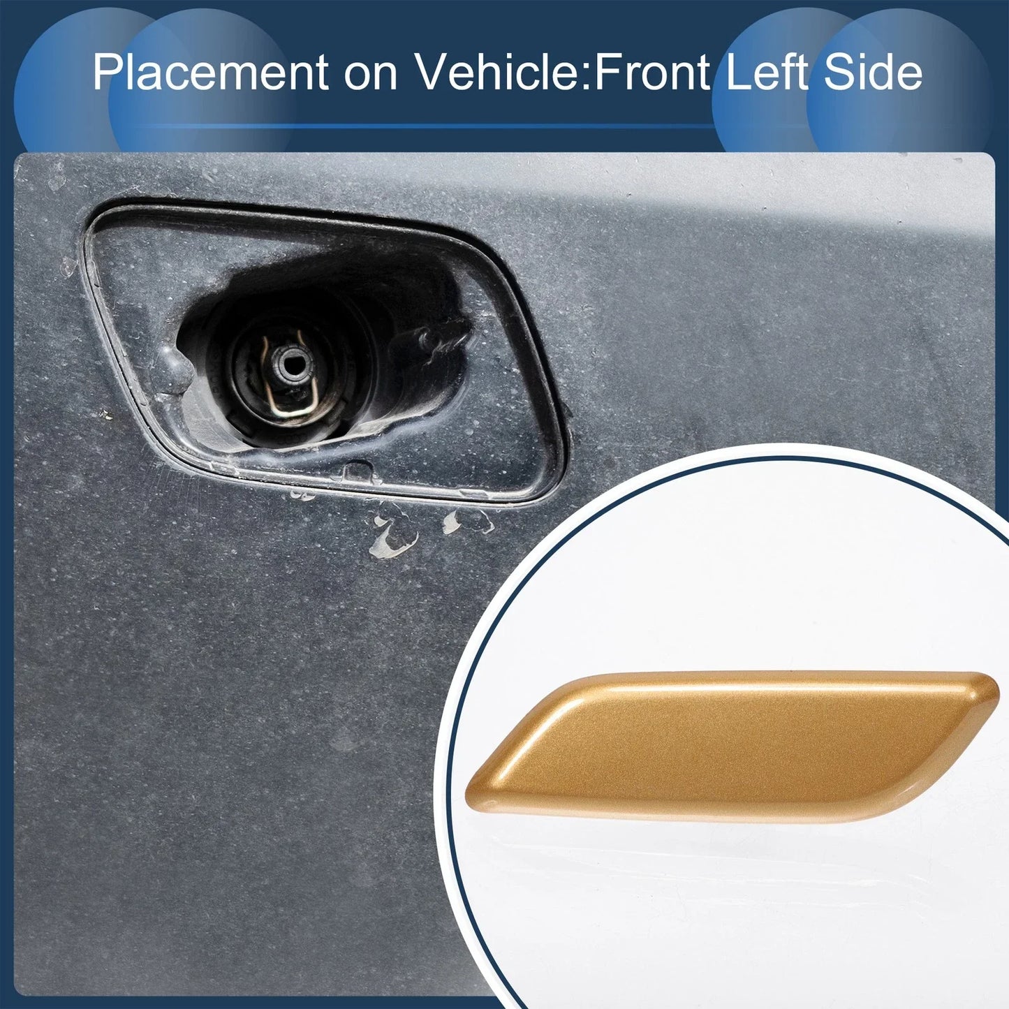 Front Left Washer Nozzle Cover for Honda Accord VIII 2011-2013 - Gold Tone