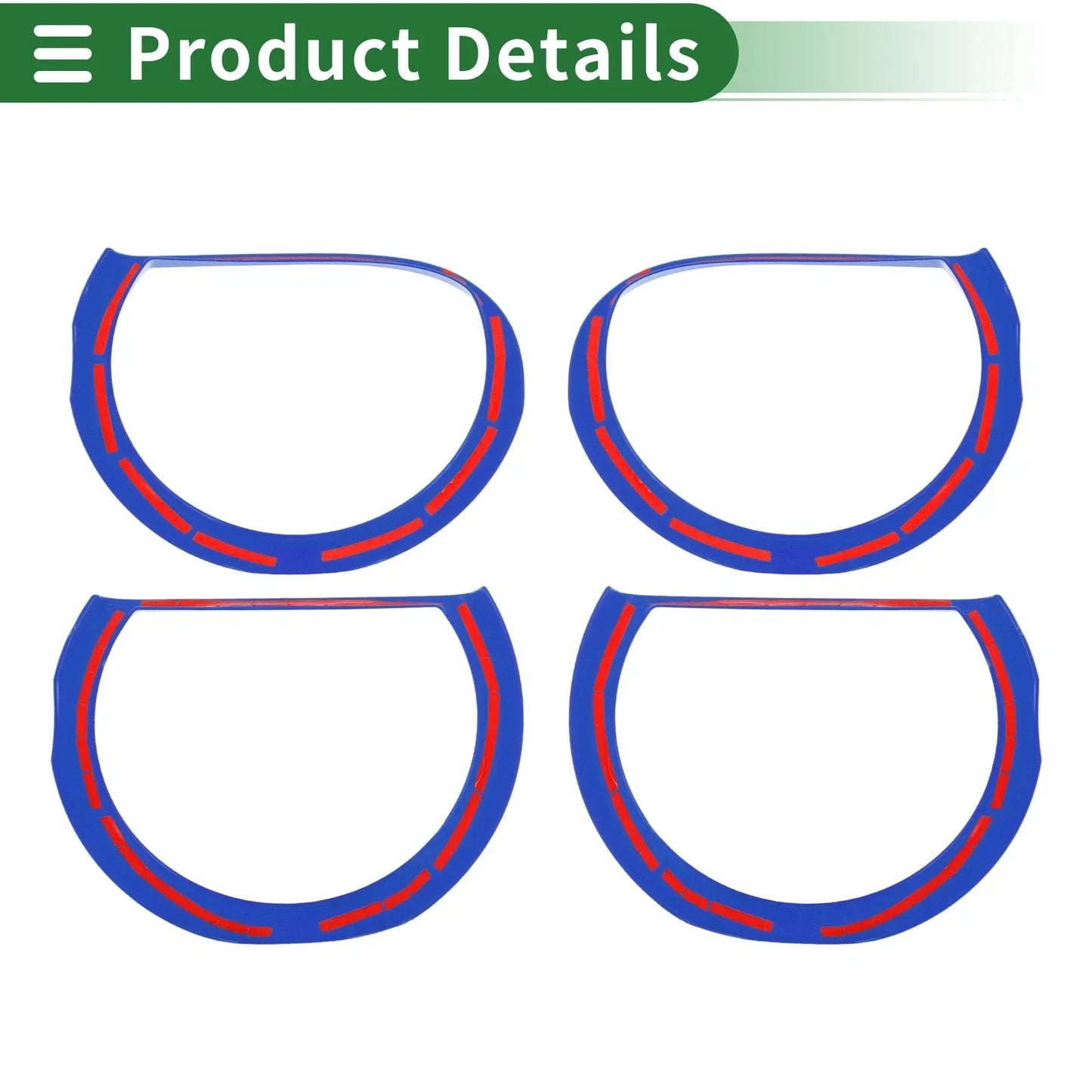 4 x Car Headlight Trim Bezels for Dodge Challenger (2015-2024) ABS Blue