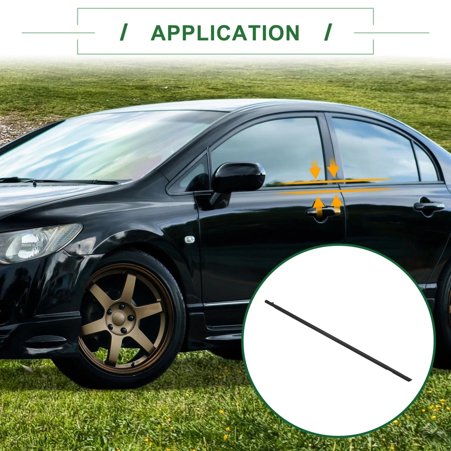 Front Left Weatherstrip Window Seal for Honda Civic (2006-2011)