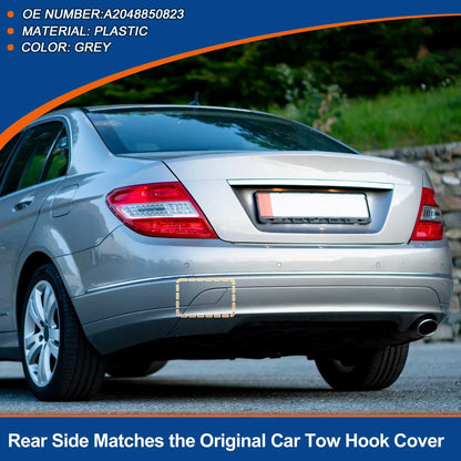 Rear Tow Hook Cover for Mercedes-Benz C-Class W204 (2007-2014) Grey
